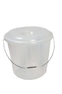Clear 10 liters bucket metal handed