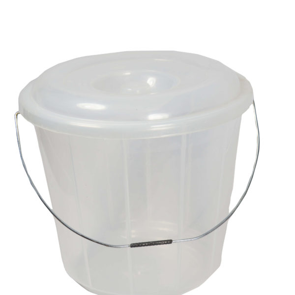 Clear 10 liters bucket metal handed