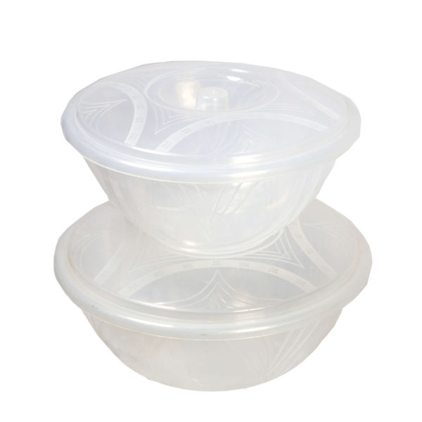 Clear salad bowls with lids with 528 and 532